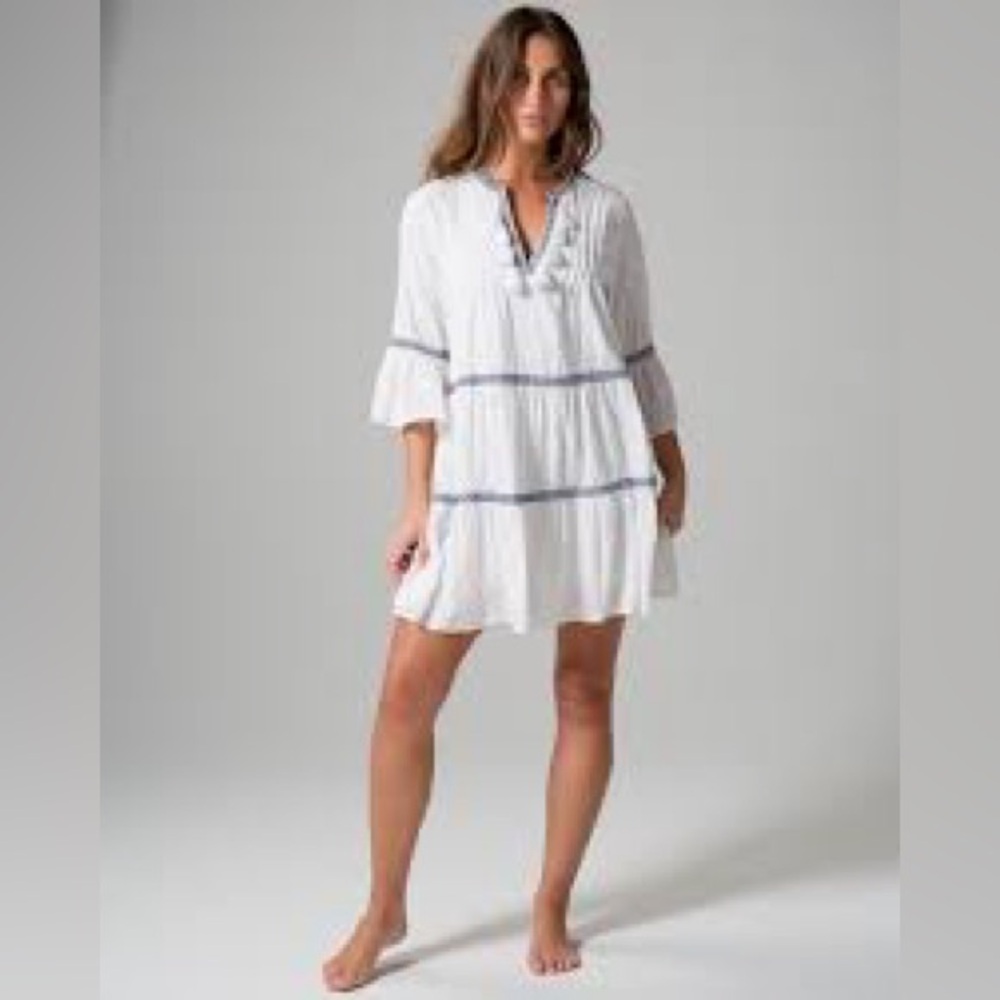 Tommy Bahama White and Blue Swim Coverup